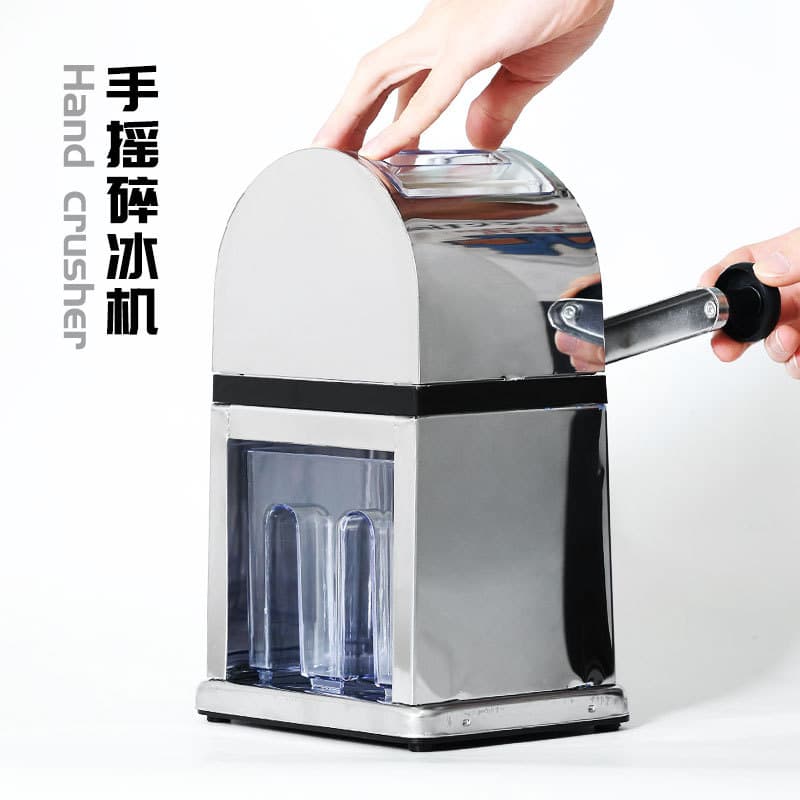 Commercial Bar Ice Shaver Hand Crank Ice Crusher Manual Ice Shaver Cocktail Ice Pellet Machine Slushie Maker