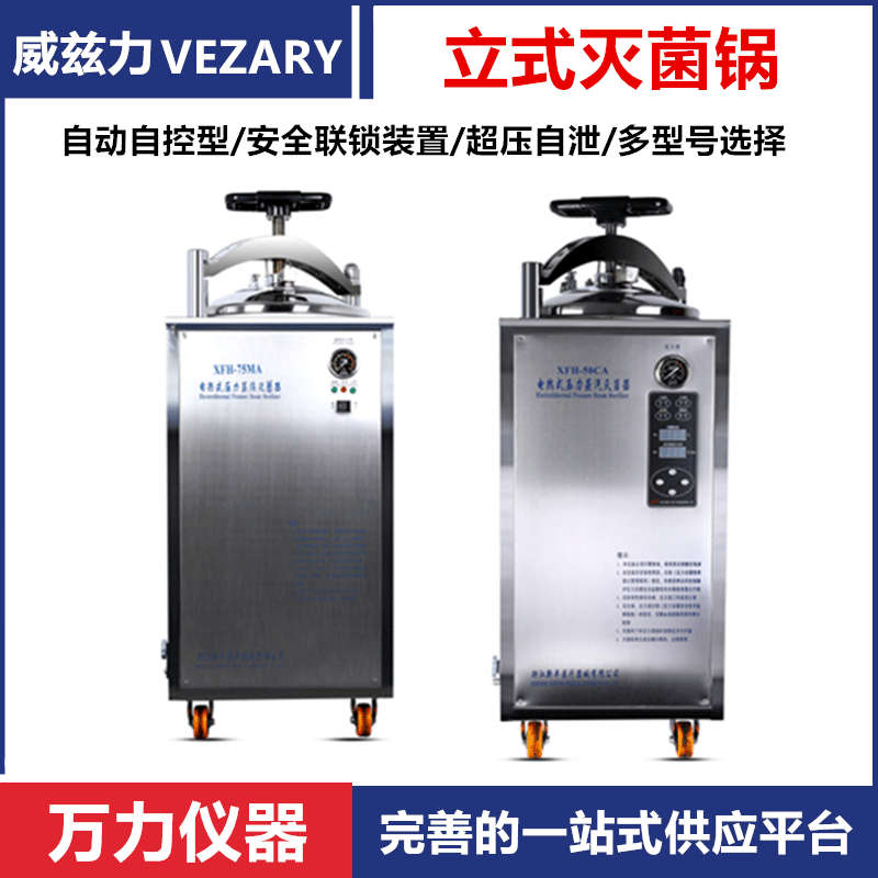 Weizili Vertical Pressure Steam Sterilizer, Stainless Steel High-Pressure Disinfection Pot, High-Temperature Sterilization Machine for Experiments