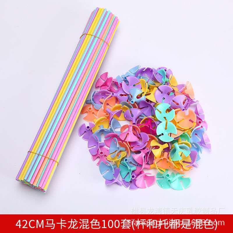 New gold and silver macaron color balloon holder handheld accessories bold balloon holder gold and silver rod holder