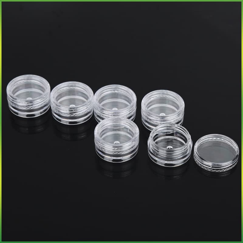 Clear Round Bottle Nail Glitter Bottle Earring Jewelry Sample Box 2.5g 3g Trial Size Small Plastic Bottle