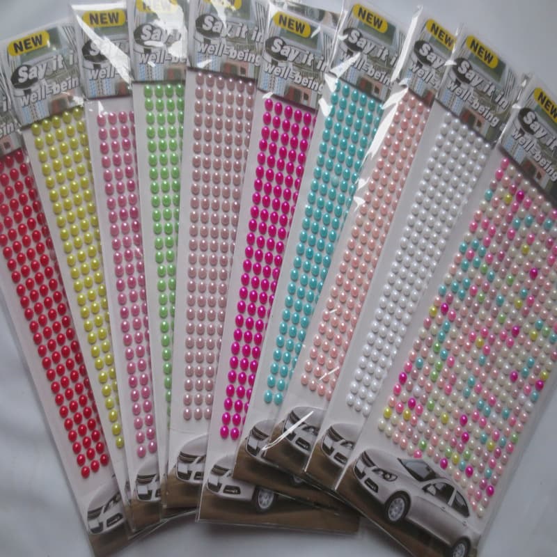 Short Style 375-Piece 5MM Acrylic Pearl Stickers for Cars, Phones, and Acrylic Applications