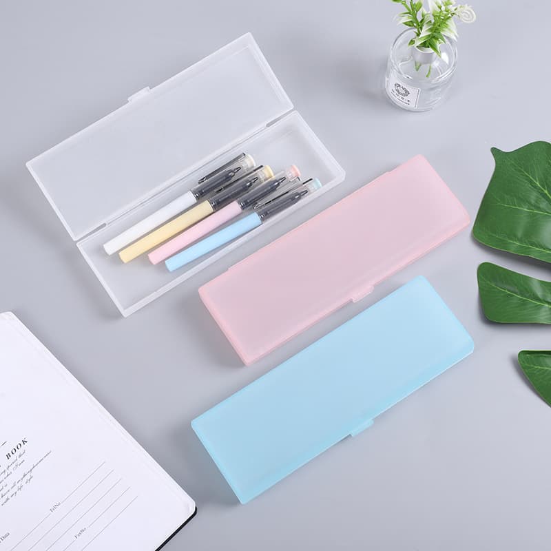 Creative Semi-transparent Frosted Plastic Pencil Case Stationery Storage Bag For Students