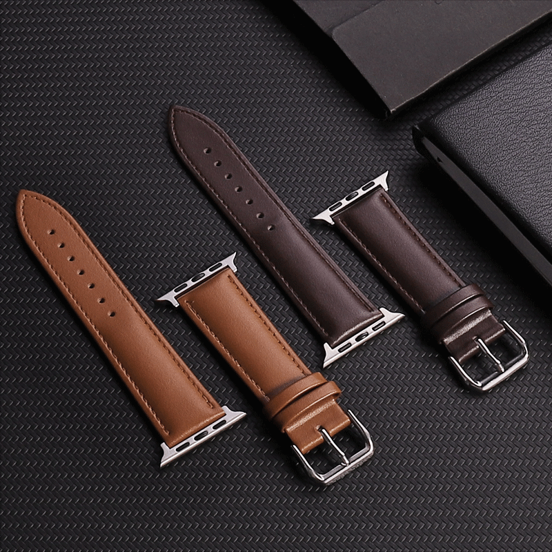 Universal iWatch Band for All Series, SE Fashion Waterproof Genuine Leather Apple Watch Strap, In Stock