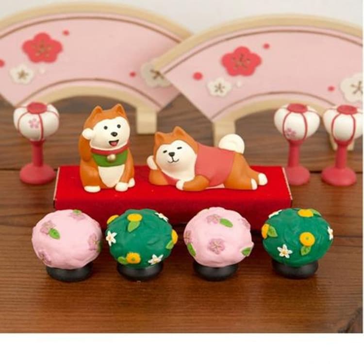 Creative groceries zakka Shiba Inu transport mascot ins hand-painted crafts New Year miniature resin ornaments