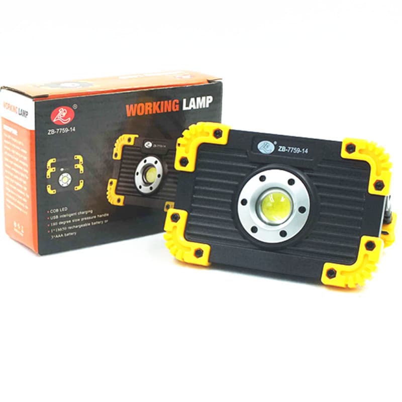 USB Charging Work Light with Outdoor Long-Range Emergency Illumination, LED Searchlight with Super Bright Lithium Battery