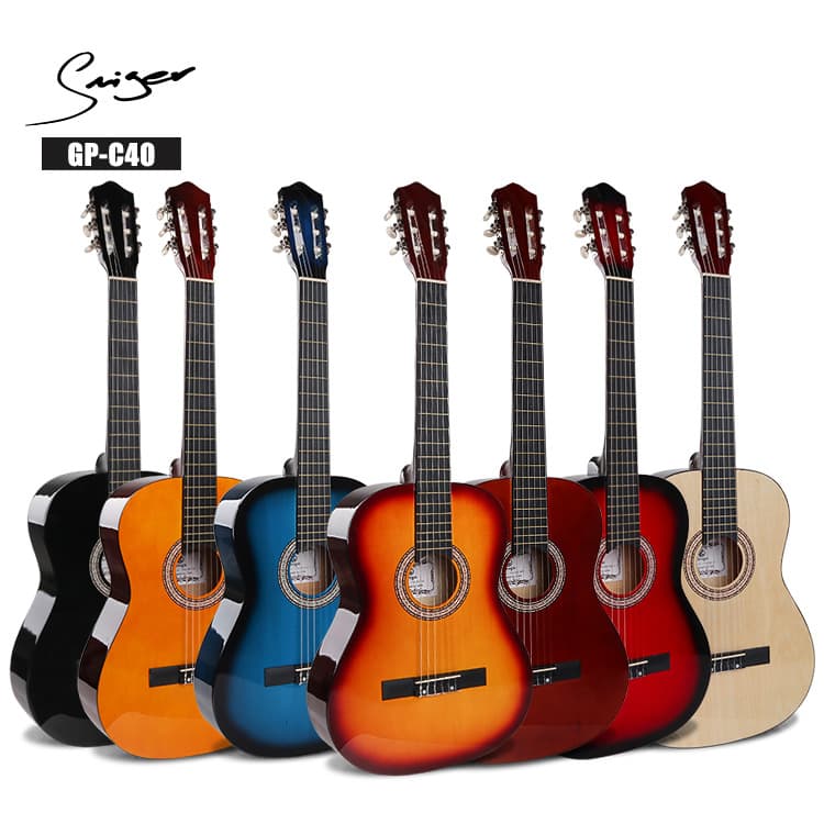 Classical Guitar 39-inch Full Basswood Gloss Guitar Affordable Beginner Basic Nylon Classical