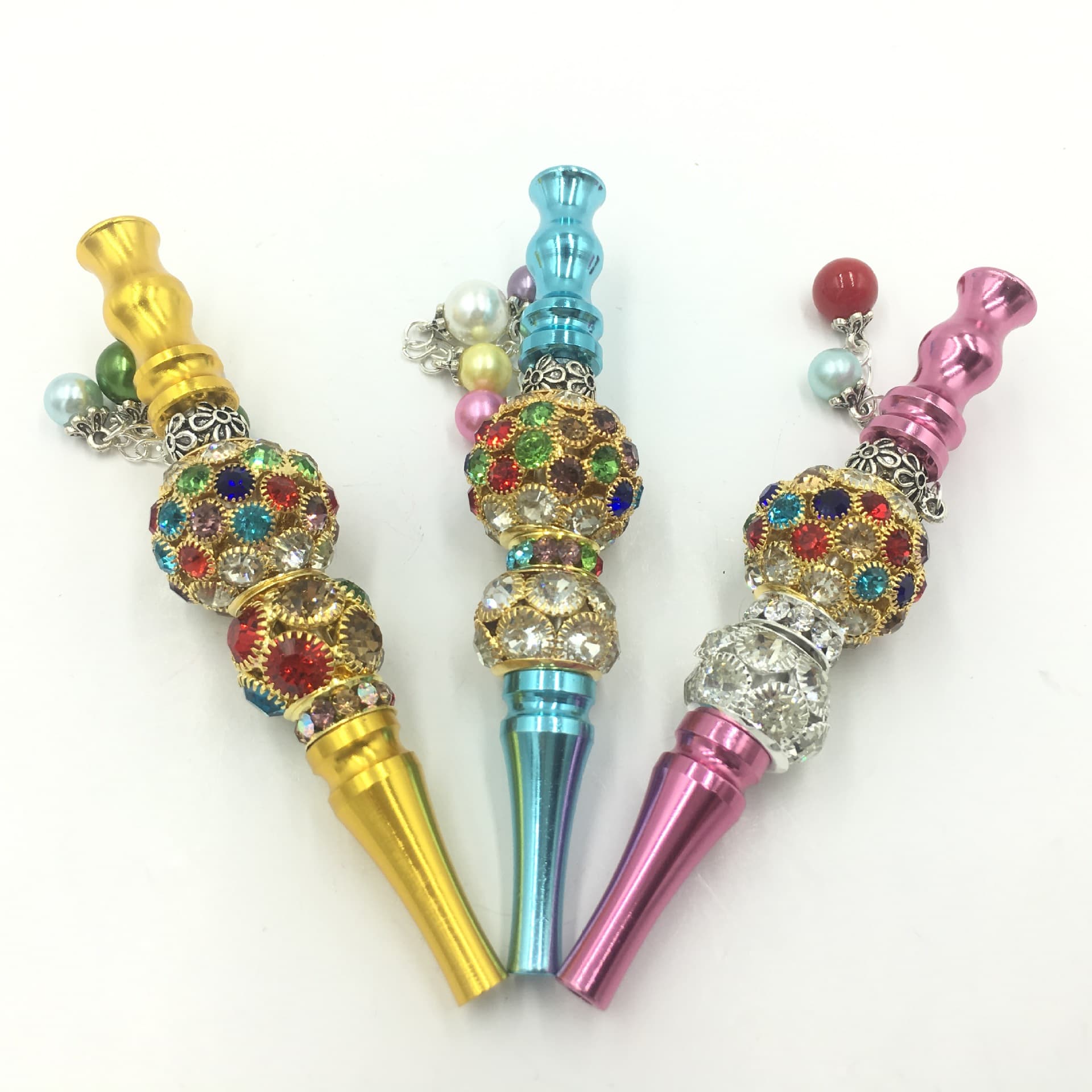 Cross-border Source Arabic Hookah Accessories Cigarette Tips Aluminum Diamond Inlaid Mouthpiece Shisha