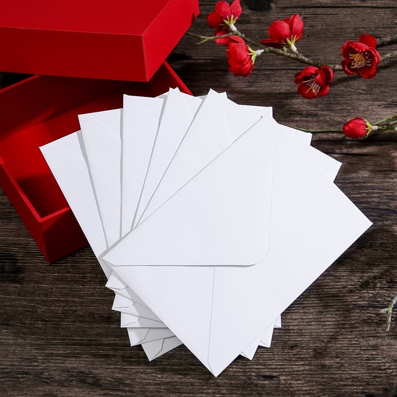 B6 Solid Color Envelope White Western Greeting Card Storage Envelope with Gum Cross-border Amazon Best Seller