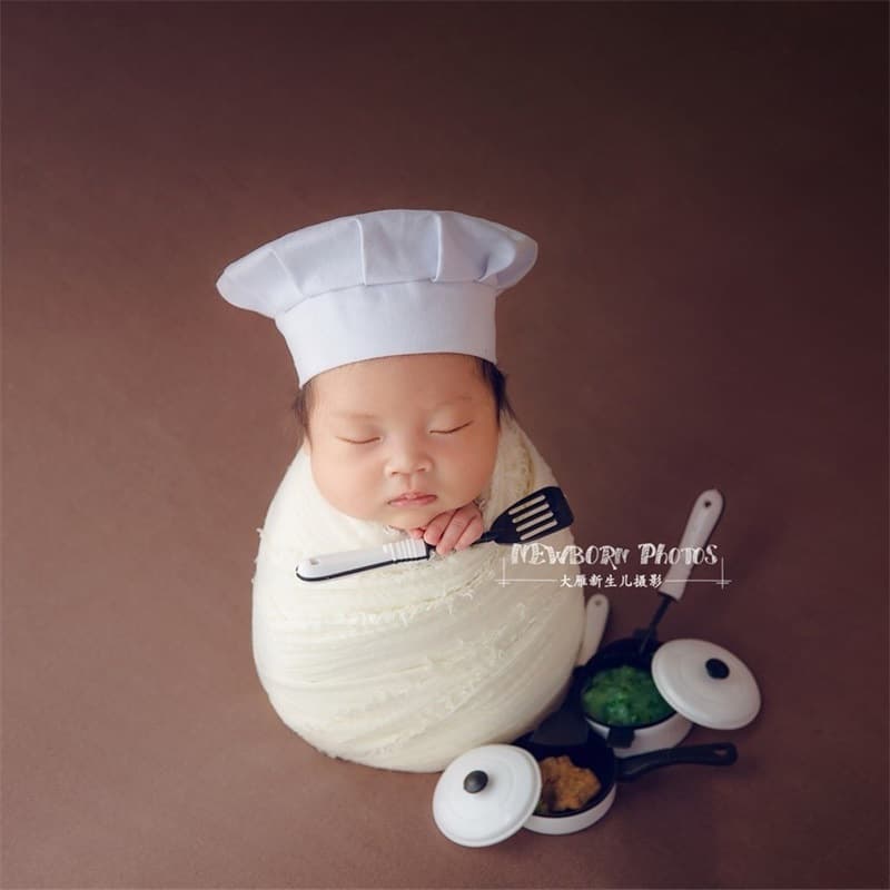 Newborn Photography Prop Baby 100 Days Photo Creative Chef Hat Theme Prop Set New