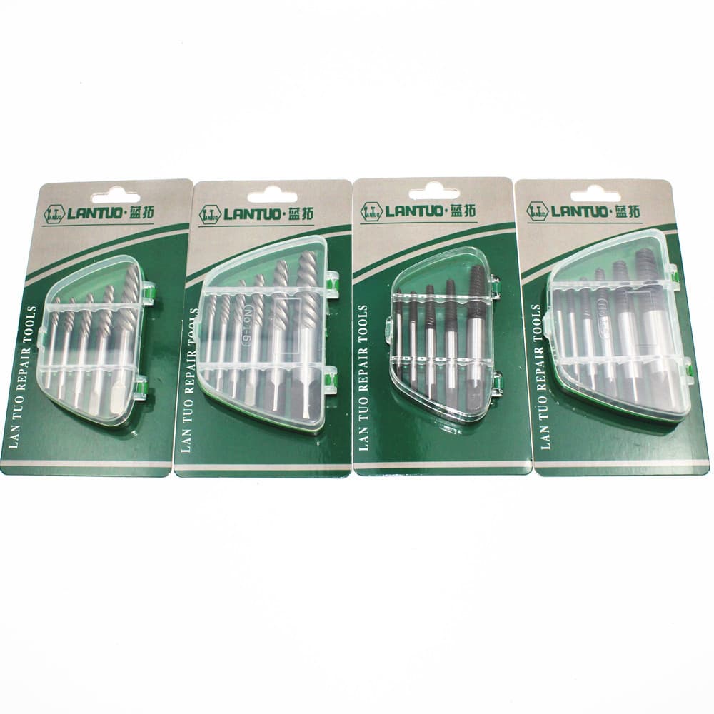 5-Piece Screw Extractor Set 6-Piece Broken Screw Extractor Coarse & Fine Thread Broken Bolt Remover Reverse Thread