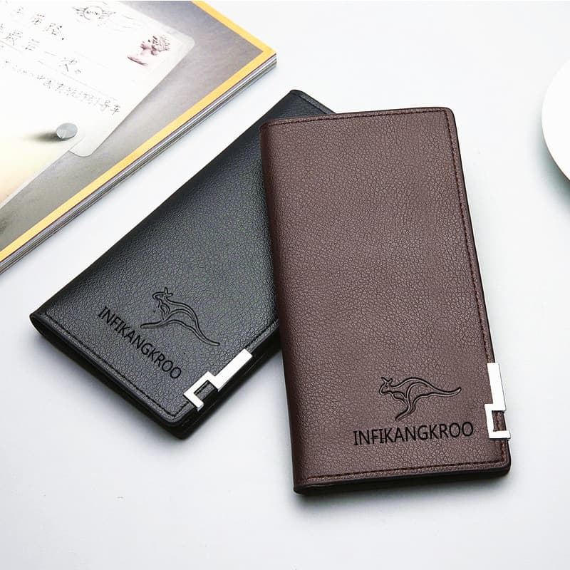 Long Wallet for Men Customizable Logo Printed PU Leather Wallet City Simple Style Waterproof And Wear Resistant Daily Match