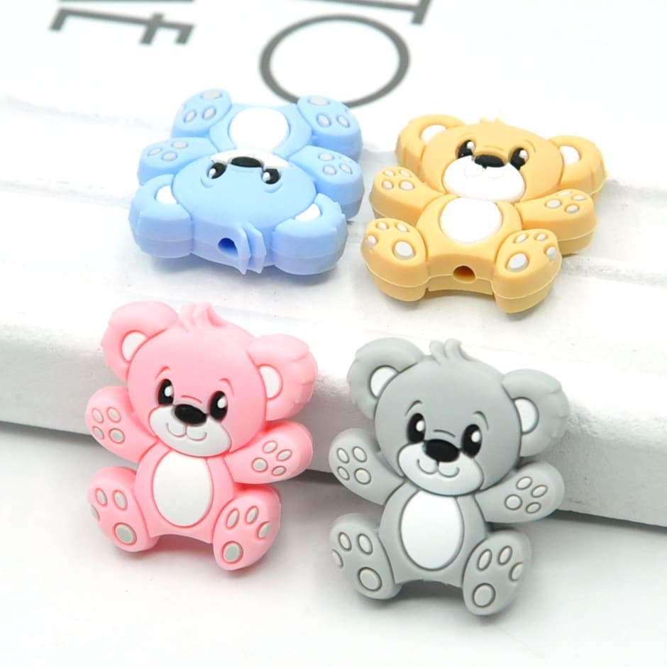 Zhongshan Changlong Factory Direct Sales Hot-Selling Food-Grade Silicone Bear Teething Beads Teething Toys Wholesale