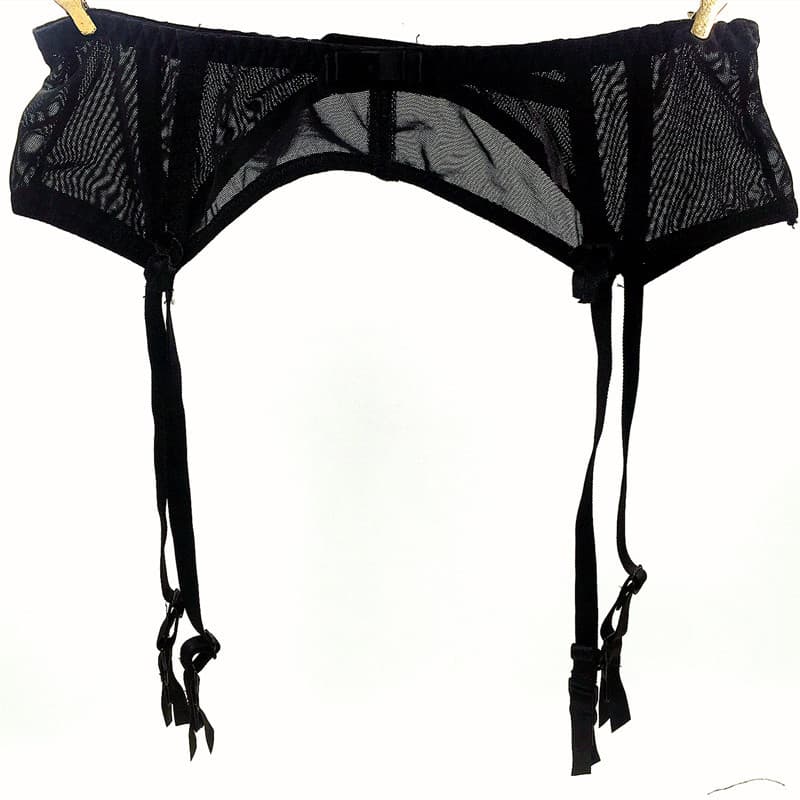Factory European and American Garter Belt, Transparent Mesh Sexy Garter Belt, Metal Garter Belt, Anti-Slip Popular Garter Belt