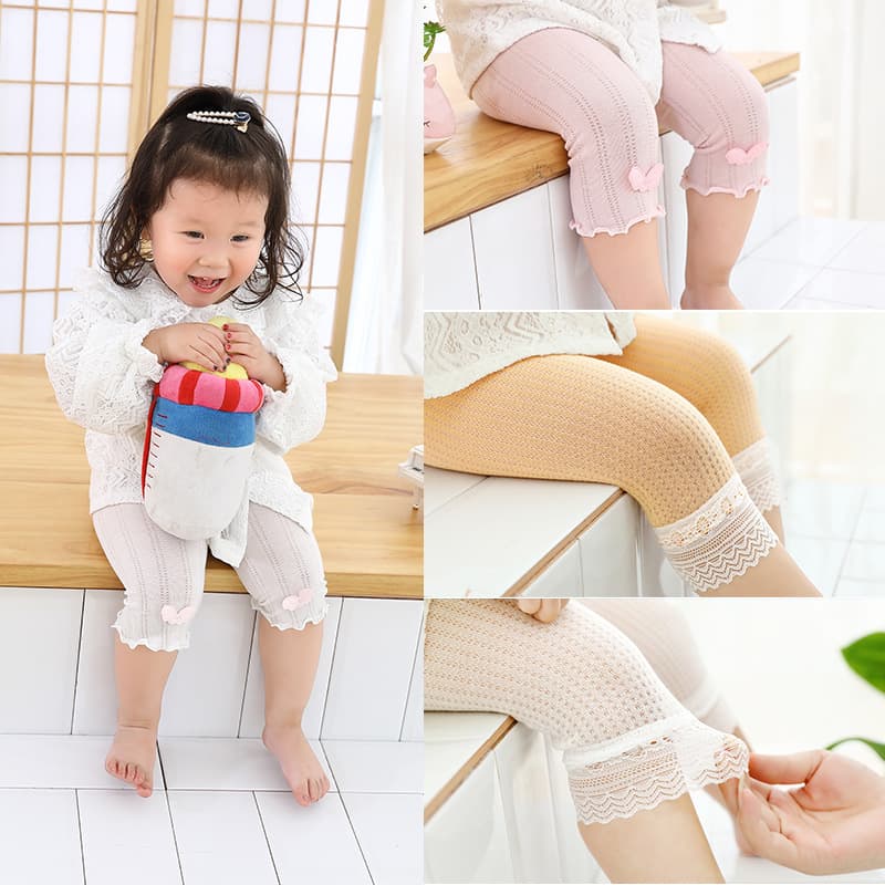 Children's Lace Capri Pants, Mosquito-Proof, Sun-Protective, Anti-Exposure, Non-Snag Mesh Pants for Boys and Girls Ages 0-10, Summer