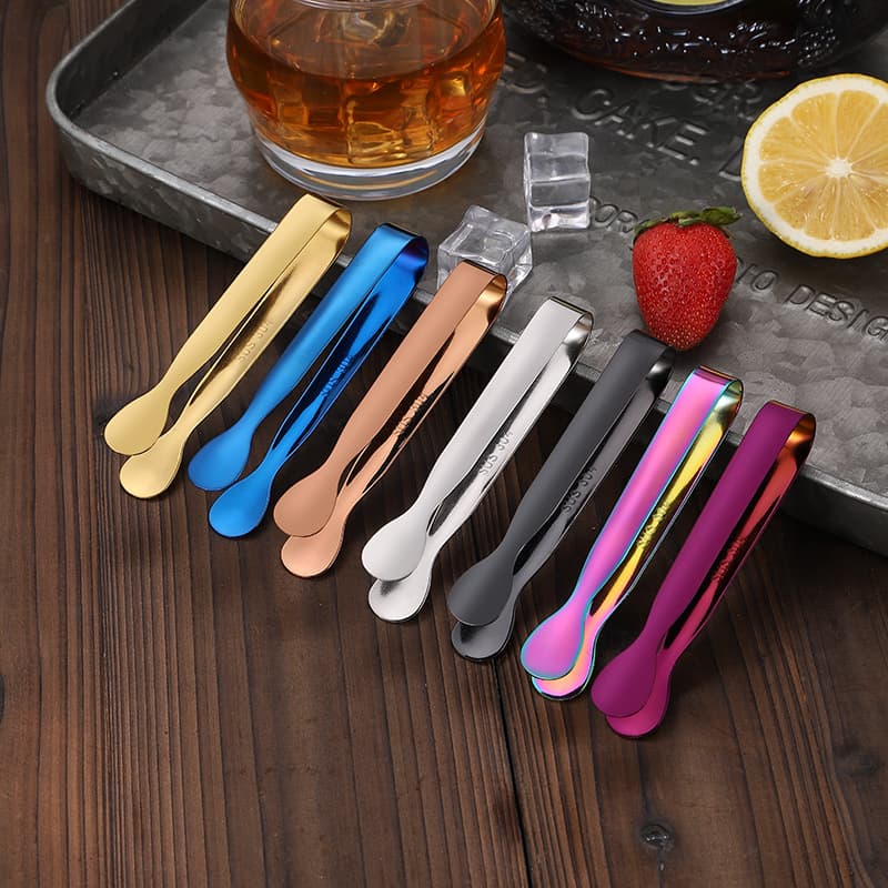 304 Stainless Steel Sugar Ice Cube Tongs, Gold-Plated Round Head Small Ice Tongs, Ice Pliers, Hot Towel Tongs, Sugar Tongs, Hotel Supplies