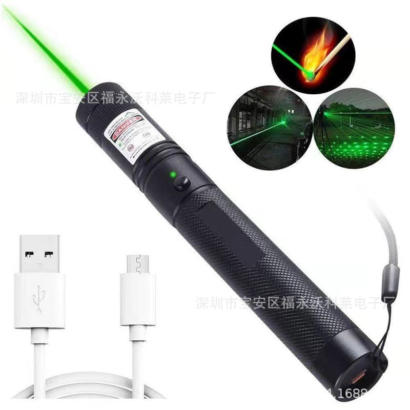 USB Laser303 High-Power Laser Flashlight Green Starry Sky Laser Rechargeable Presentation Pen Teaching Laser Pointer