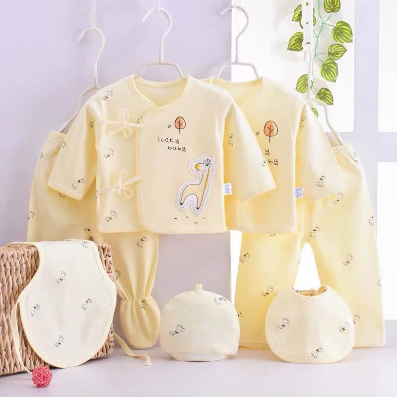 Newborn Baby Pure Cotton Underwear and Pants Set, 7-Piece Outfit for Boys and Girls, 0-3 Months