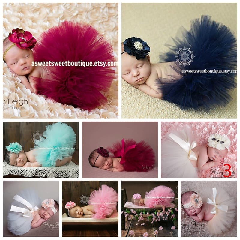 Baby Girl Photography Outfit, One Month, 100 Days, Newborn Art Photo Clothing, Pettiskirt