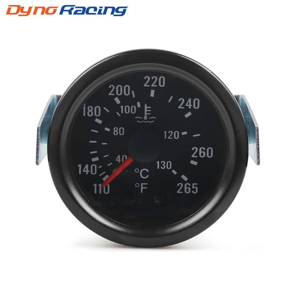 2-inch 52mm Pointer Mechanical Water Temperature Gauge with Sensor 130°C/265°F Dual Scale Engineering Vehicle Meter