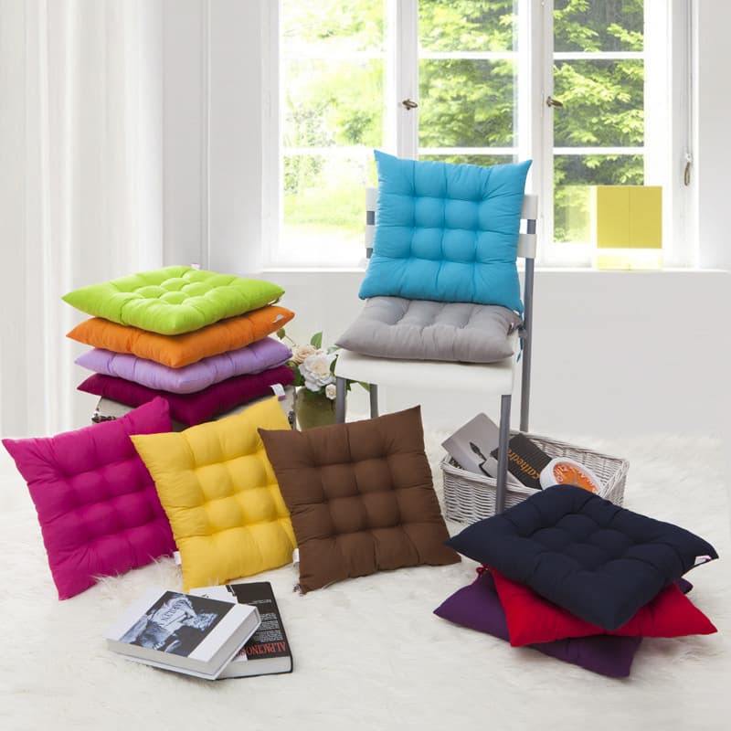 Solid Color Brushed Chair Cushion Office Computer Chair Seat Cushion Autumn/winter Tatami Mat Seat Pad Student Butt