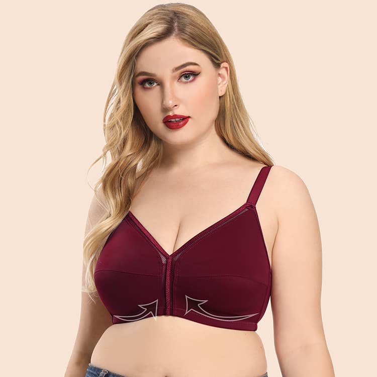 New Ultra-Thin Lace Plus Size Bra for Full-Figured Women, Sexy European and American Style Underwear, Minimizer Bra with Light Push-Up, C-D Cup