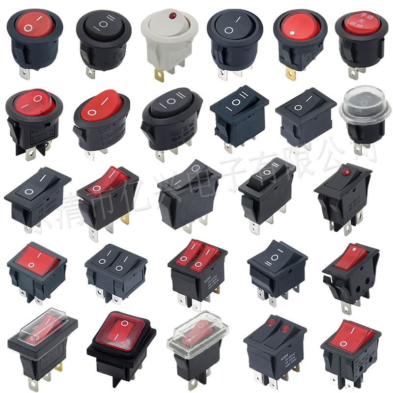 Certified Boat-Shaped Switch with Light 3-Pin Waterproof Rocker Switch Three-Speed 2-Pin 4-Pin Oval Kcd3 Boat-Shaped Switch