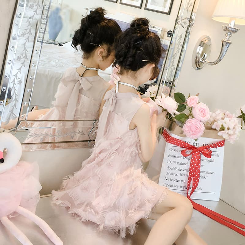 Girls' Dress Summer Korean Style Kids Clothing Skirt Trendy Tulle Dress Medium and Large Children Princess Dress Live Streaming Wholesale