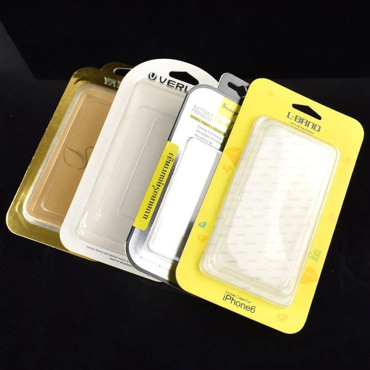 Digital accessories mobile phone case PVC blister packaging hot pressed paper card mounting insert card U high frequency packaging box carton