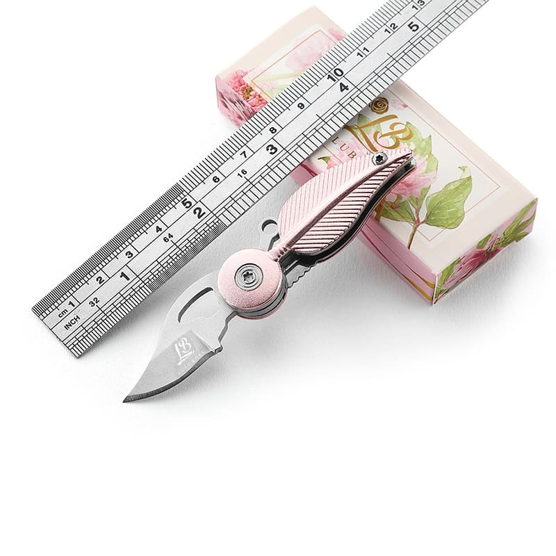 Creative Feather Mini Knife Portable Outdoor Fruit Keychain Self-defense Multifunctional Folding Keychain For Opening Packages
