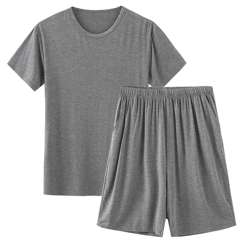 Drop Shipping Modal Pajama Men's Summer Shorts Short Sleeve Set Homewear Two-Piece Set Wearable Out Versatile