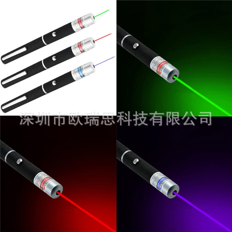 Spot three-color red, green, blue and purple single-point laser pointer pen pointer sales pen funny cat and dog props