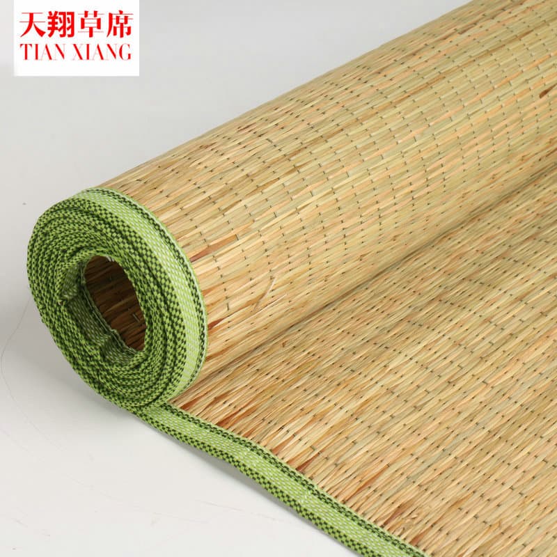 Standard Pressed Straw Mat, Portable Single Travel Mat, Reversible Student/Children Straw Mat