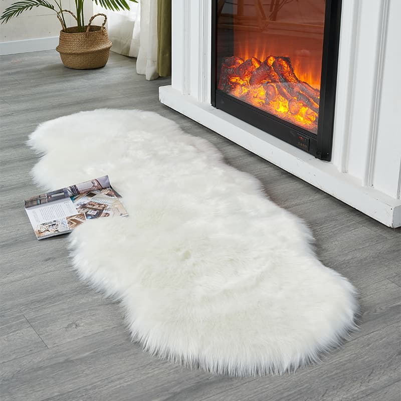 Faux Wool Long Shag Carpet Nordic Mat Living Room Rug Modern Simple European Style Living Room Rug Bedroom Rug