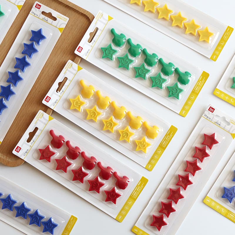 Funi Star Thumb Magnets Children Learning Recognition Reward Magnetic Stones Whiteboard Home Refrigerator Magnets
