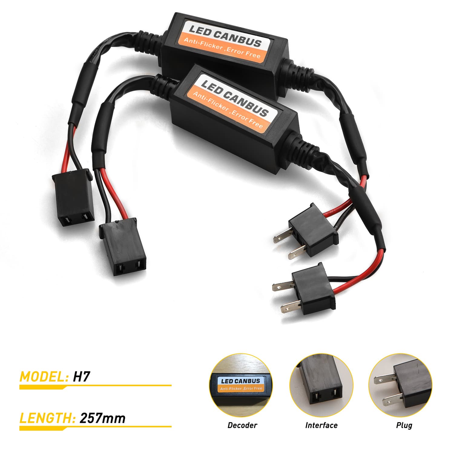 Mengqisen Car LED Headlight H1/H7/H11/9005 H4 LED Headlight Decoder Accessories MK-097