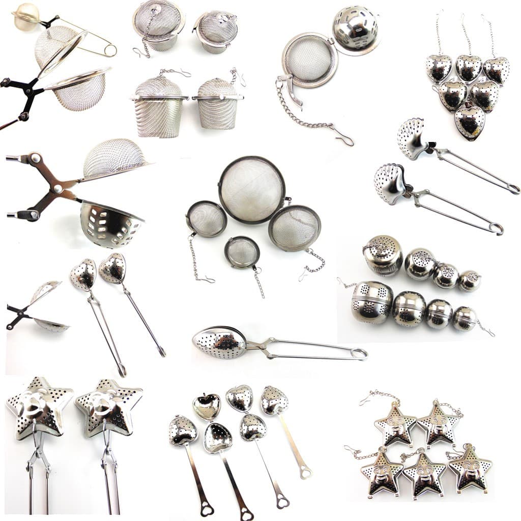 Mesh stainless steel tea ball heart-shaped tea strainer, five-star tea infuser, tea bag, kitchen supplies, flavor treasure filter, tea clip