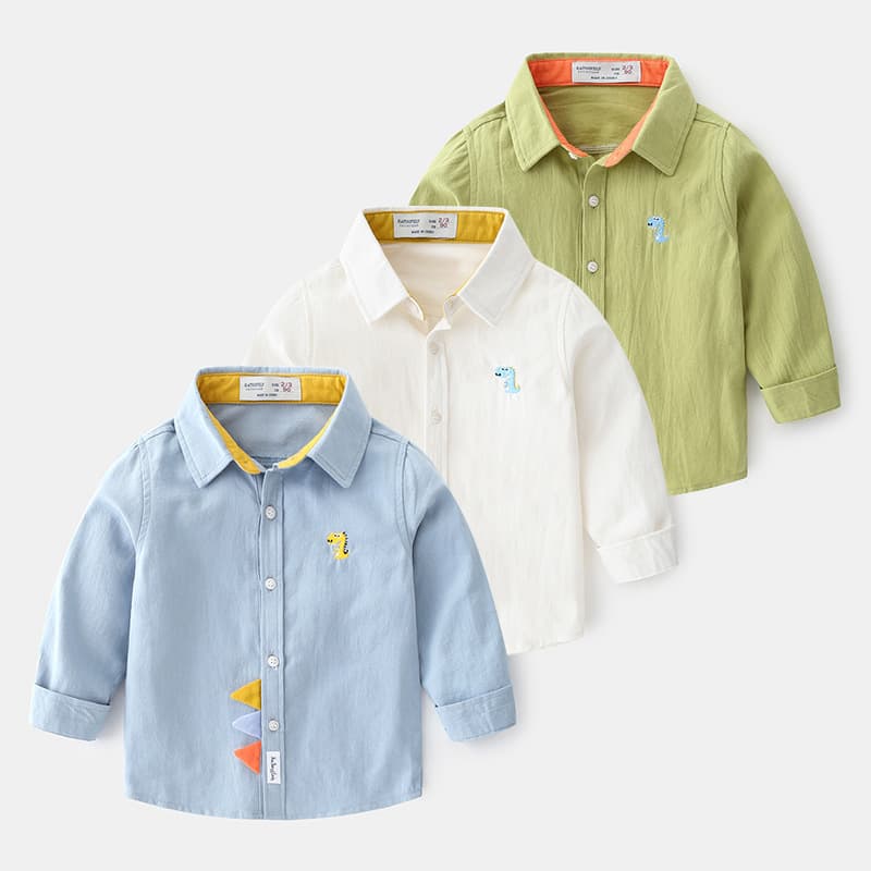 New spring and autumn Korean style children's clothing, trendy and cute cartoon cotton shirts for boys and kids, wholesale.