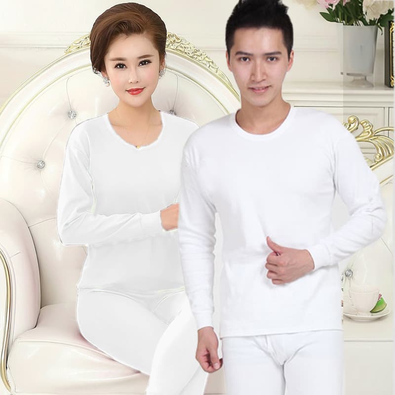 Men's white thermal underwear set, middle-aged and elderly pure cotton autumn clothes, long johns, cotton sweaters, autumn and winter base underwear