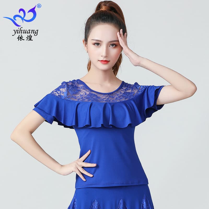 New Standard Dance Short-Sleeve Top for Ballroom, Latin, Practice, and Square Dancing