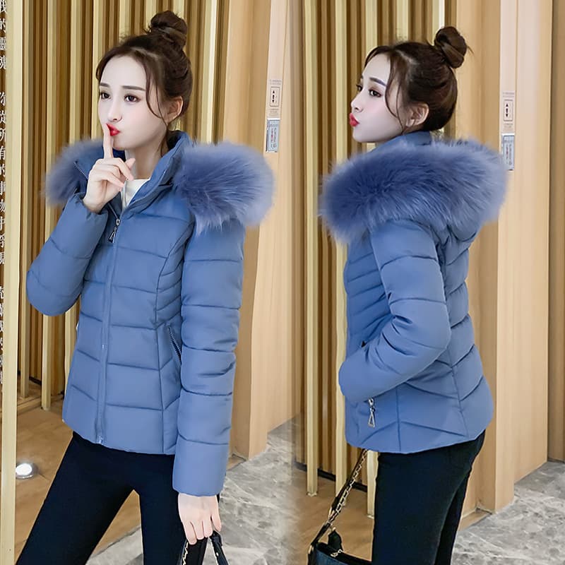 Wholesale New Women's Cotton Coat Korean Loose Plus Size Thick Big Fur Collar Style AliExpress Women's Down Cotton Puffer Jacket Trendy