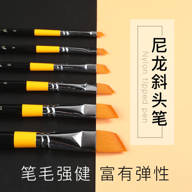 Yipin Life Slant Tip Nylon Hair Oil Painting Brush Set, Slant Tip Brush, Slant Brush, Slant Edge Brush Set, Slant Edge Brush