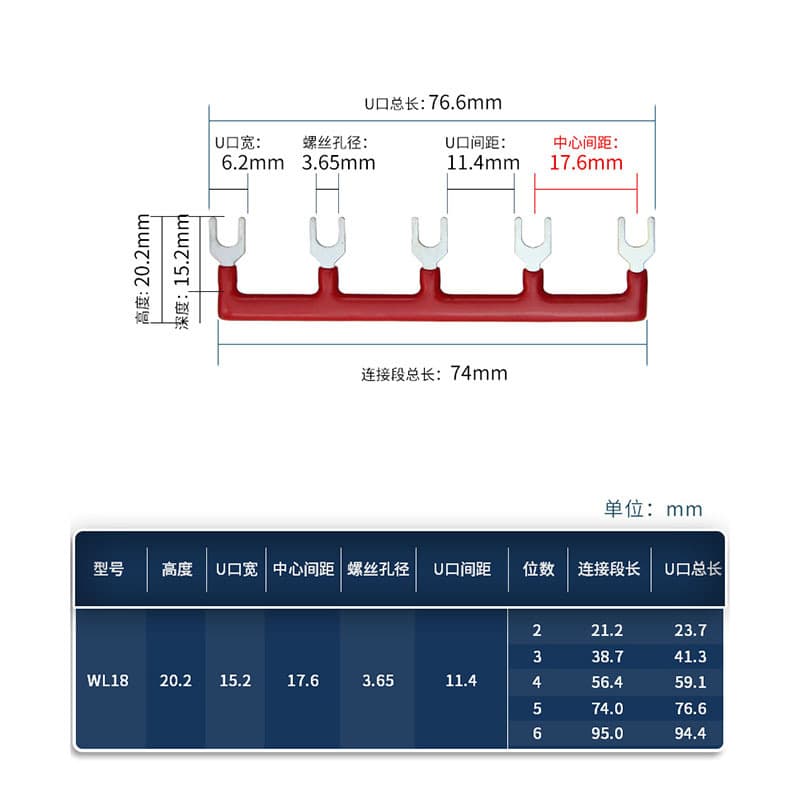 TB Terminal Block Jumper Bar TB-1510L Connecting Bar 1512 Terminal Strip Parallel Connector 2-12 Position Link