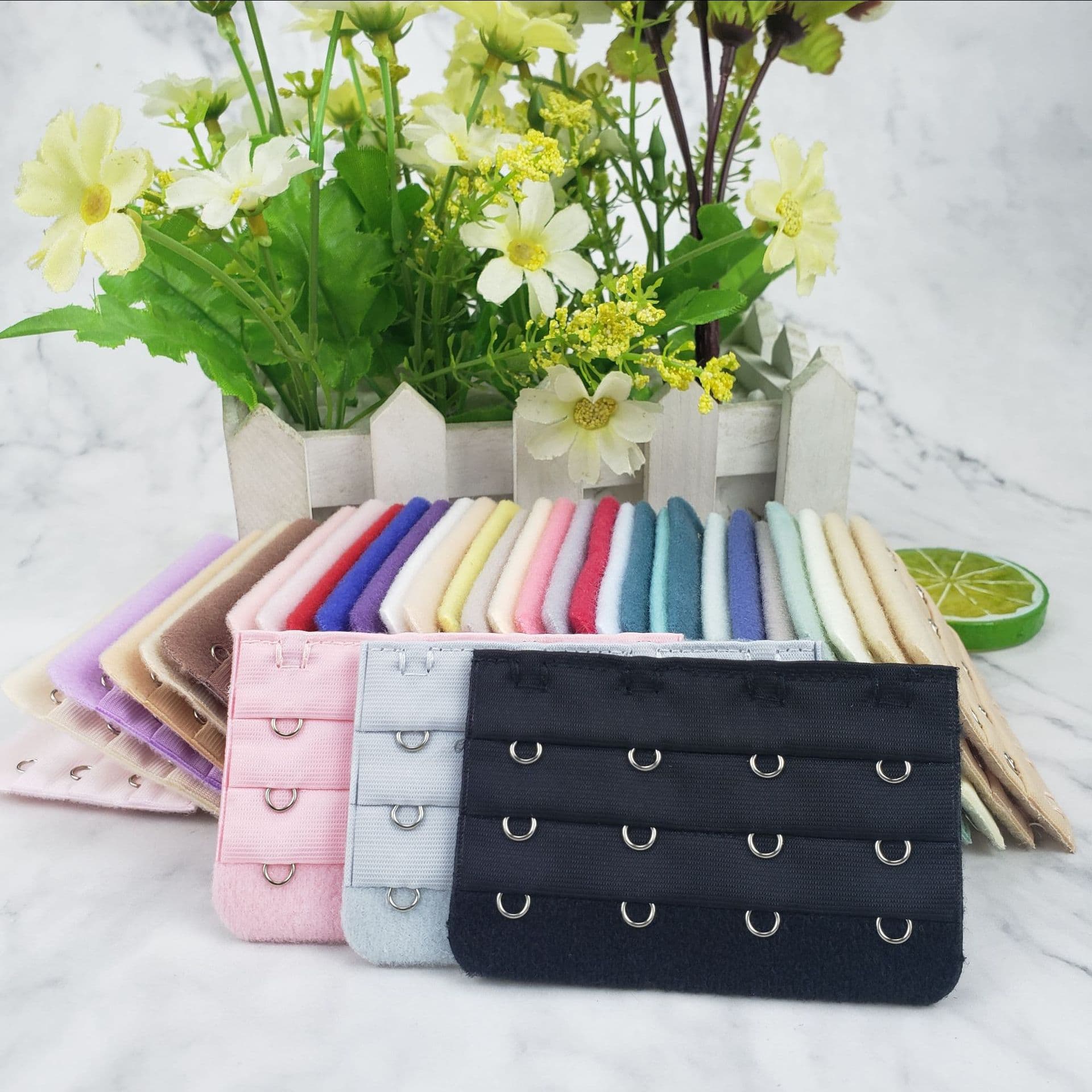 Polyester Bra Back Clasp, Three-Row Four-Hook Fastener, Underwear Adjustable Clasp, Extension Clasp Accessories