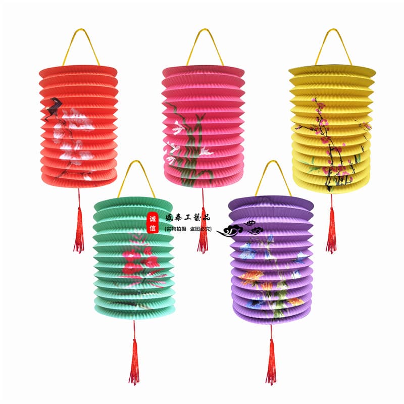 Folded Watermelon Paper Lantern Paper Lantern Organ Lantern Mid-Autumn Festival Lantern Mid-Autumn Festival Paper Lantern