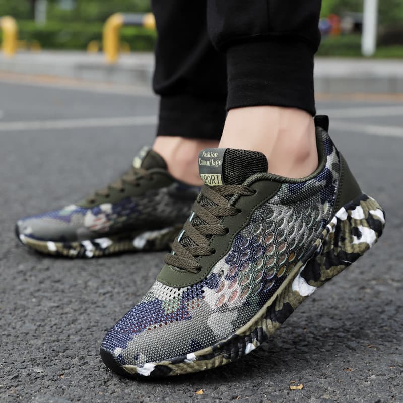 2026 Spring/Summer Hollow Sports Shoes Men Women Camo Training Shoes Trendy Factory Direct Men's Shoes Thick Sole Height Increase