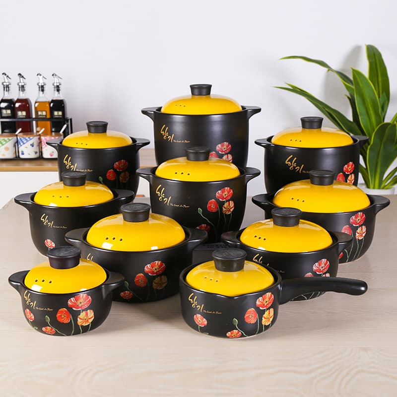 Chaozhou Factory Ceramic Casserole High Temperature Resistant Open Fire Stew Pot Korean Healthy Soup Ceramic Pot Wholesale Gift Casserole
