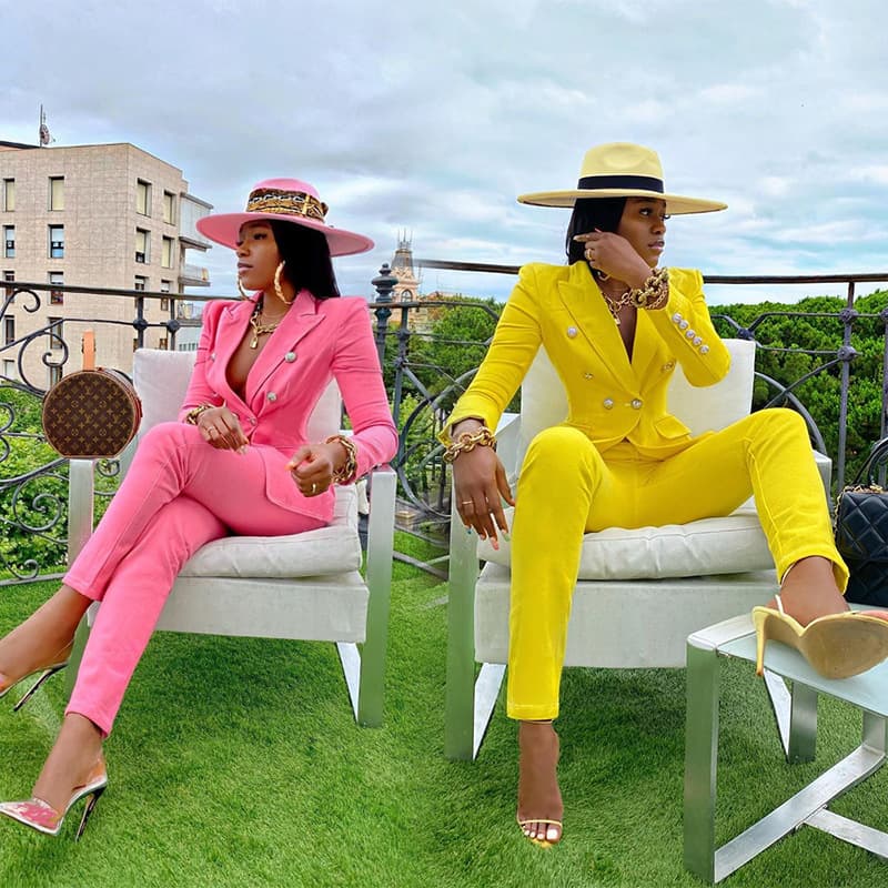 ZL1330 In Stock Cross-Border 2025 Spring/Autumn European and American Women's Casual Blazer and Straight-Leg Pants Two-Piece Set