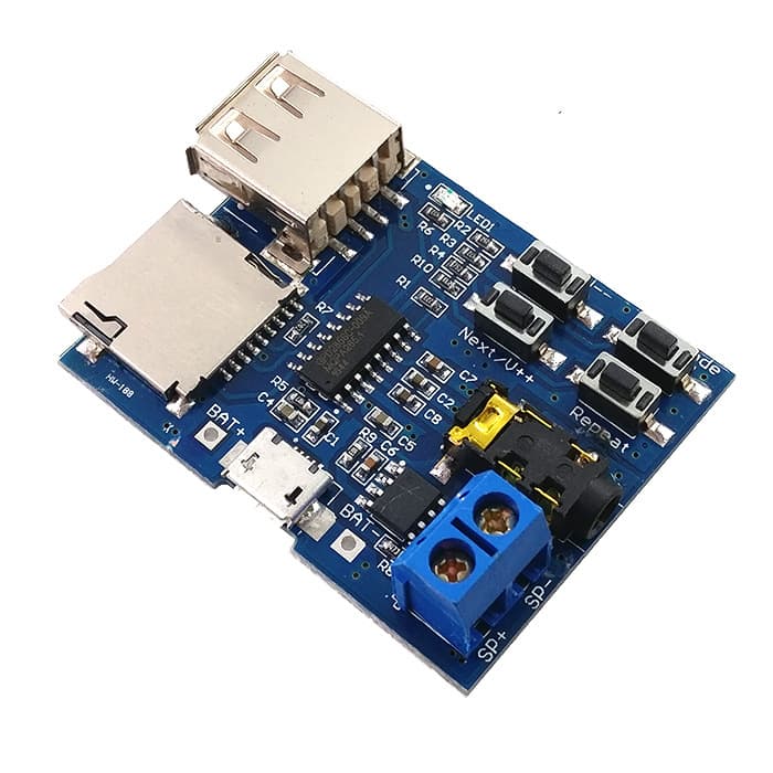 MP3 lossless decoding board with built-in power amplifier, MP3 decoder, TF card U disk decoding player