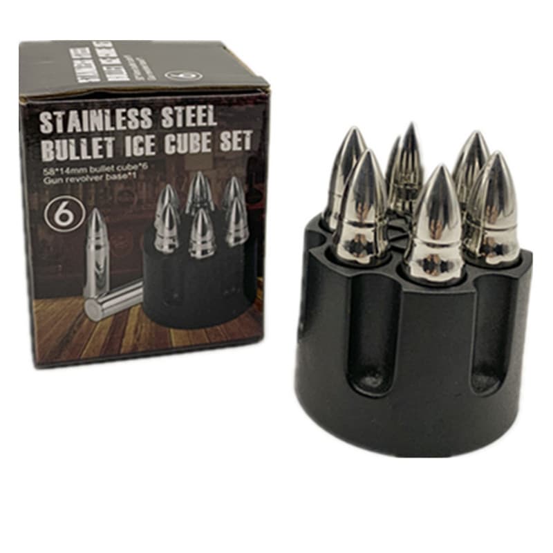 Factory Direct Stainless Steel Large Bullet Ice Cubes, 304 Quick Freeze Whiskey Stones Freezing Rocks for Chilling