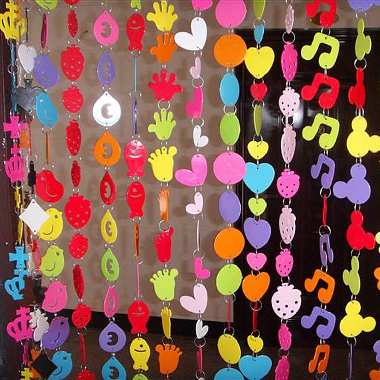 Kindergarten Room Decoration Wall Door Curtain Decoration DIY Cartoon Colorful Plastic Hanging Curtain Semi-finished Product